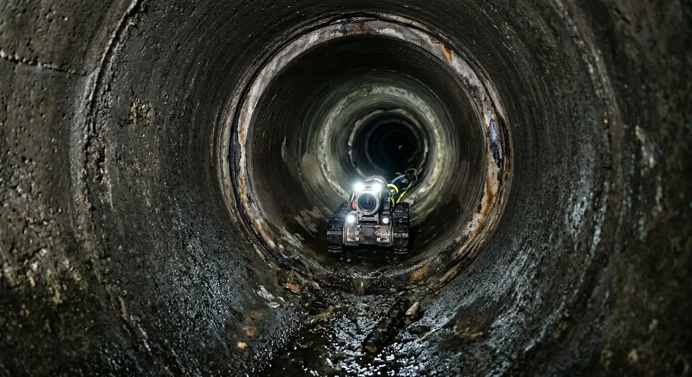 Robotic sewer camera inspecting pipe interior for Drain Snake Service in Port Angeles